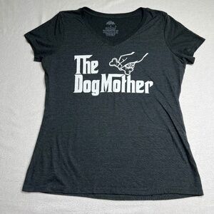 Ann Arbor The Dog Mother Womens Graphic Short Sleeve Black Tee Size L